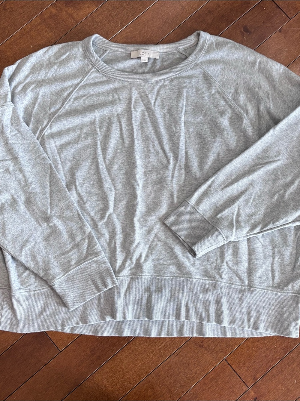 LOFT Heather Gray Crewneck Pullover Sweater
